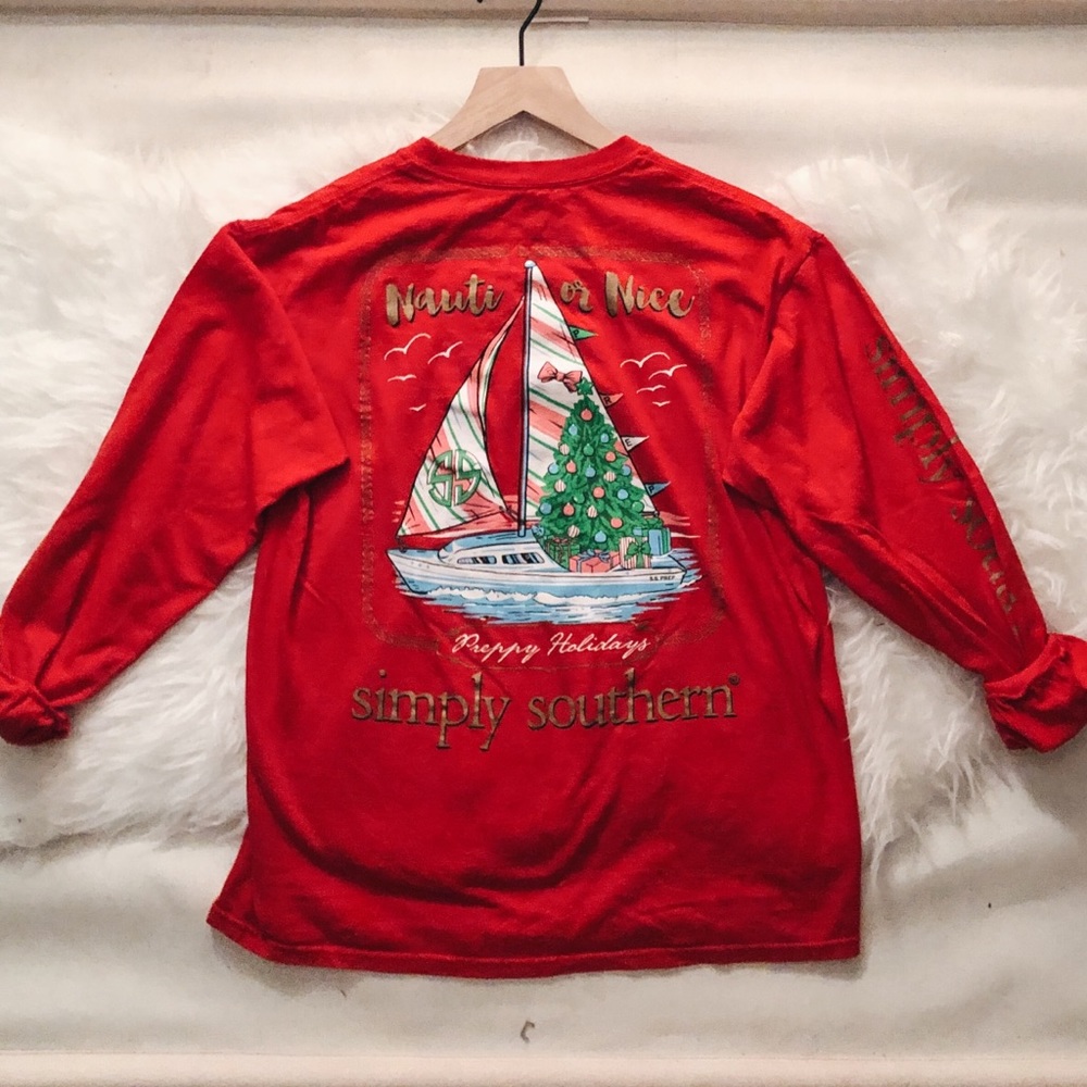 Red Simply Southern Holiday Long Sleeve Tee